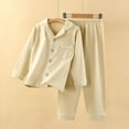 thumbnail image 1 of Cowsor Kids Lounge Set Long Sleeve Neck and Long Pants Two Piece Soft Sleepwear Outfits, 1 of 4