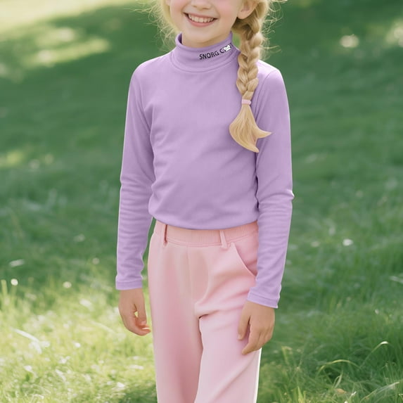 Cowsor Kids Soft Cotton Long Sleeve Mock Turtleneck Shirts