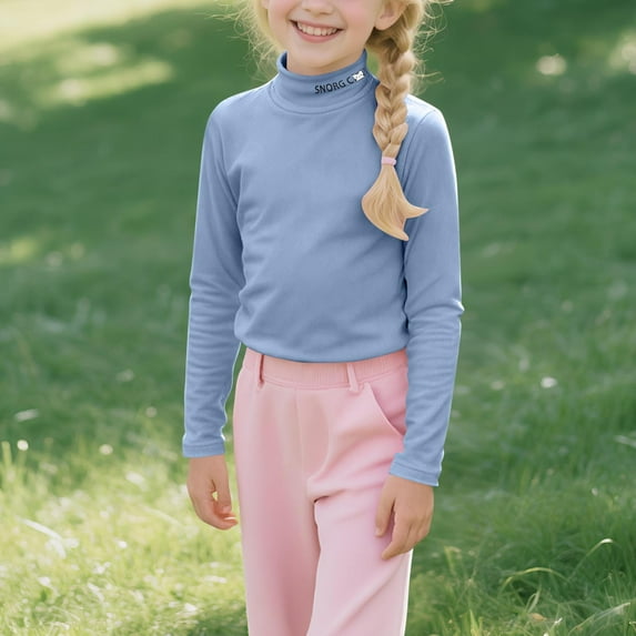 Cowsor Kids Soft Cotton Long Sleeve Mock Turtleneck Shirts