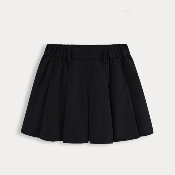 Cowsor Kids' Solid Color Pleated Leggings Skirt - Four-Season Wear, Elastic Waist, Comfortable Fit for Performance, Dance Class & Daily Casual Play