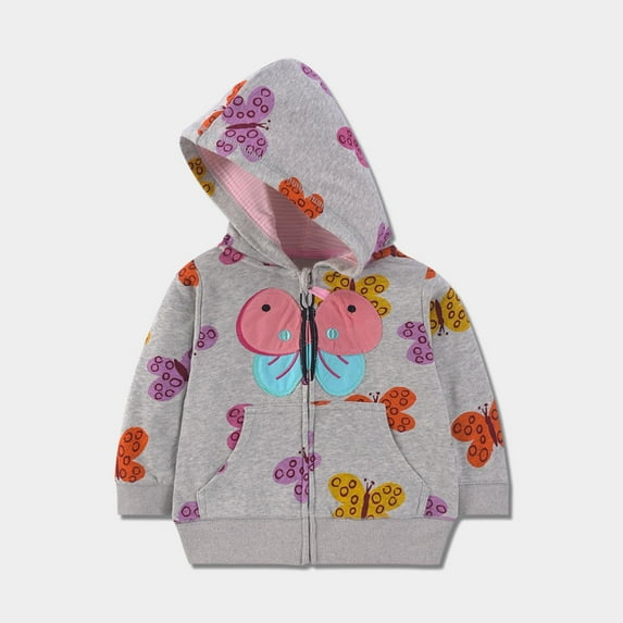 Cowsor Kids Toddler Full Zip Hoodie Sweatshirt Cute Graphic Casual Long Sleeve Outwear Jacket with Pockets for Boys Girls