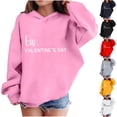 thumbnail image 1 of Cowsor Kids Valentine s Day Heart Graphic Hoodie Long Sleeve Pullover Casual Holiday Outerwear for Daily Play, 1 of 6