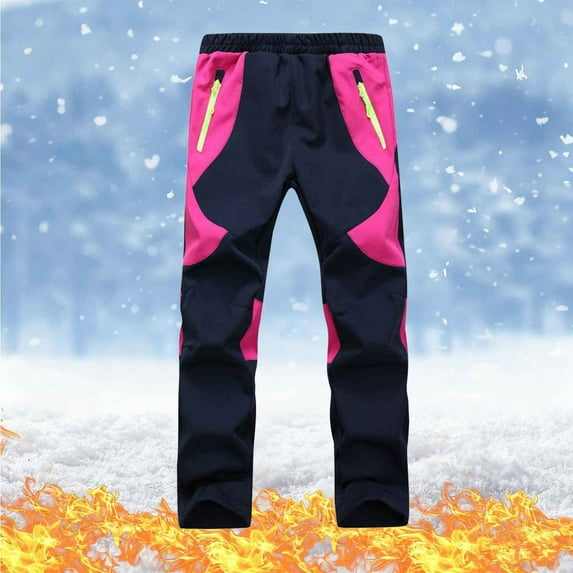 Cowsor Kids' Winter Ski Pants - Warm Waterproof Windproof Outdoor Pants, Wear-Resistant Knees for Skiing/Camping, 3-16 Years