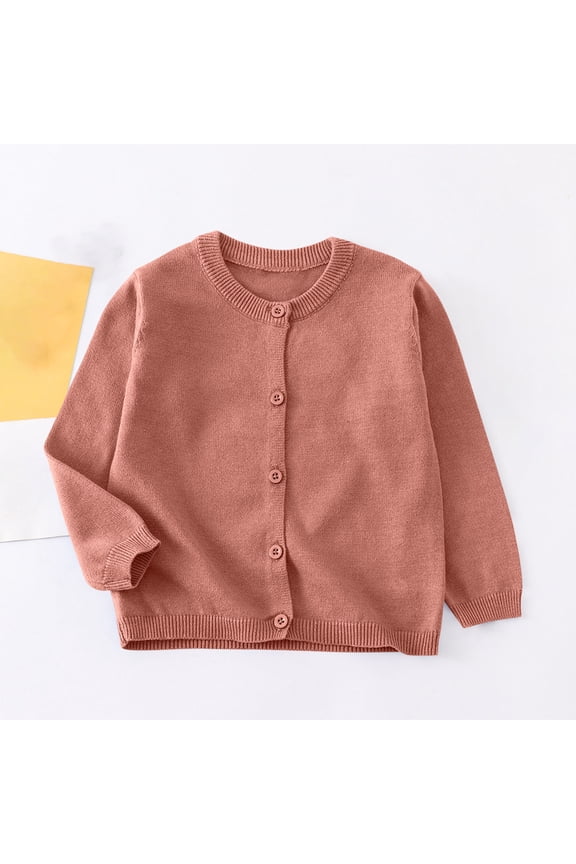 Little Girl Knit Cardigan Sweater - Toddler Button Down School Uniforms Cardigan