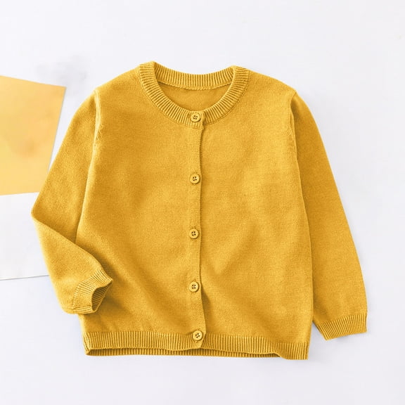 Cowsor Little Girl Knit Cardigan Sweater - Toddler Button Down School Uniforms Cardigan