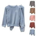 thumbnail image 1 of Cowsor Lounge Sets for Boys Girls Fuzzy Two Piece Outfits Fleece Winter Warm Pajamas Sets Fluffy Plush Top Fleece Pants Sleepwear, 1 of 3