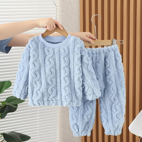 Cowsor Lounge Sets for Women Fuzzy Two Piece Outfits Fleece Winter Warm Pajamas Sets Fluffy Plush Top Fleece Pants Sleepwear