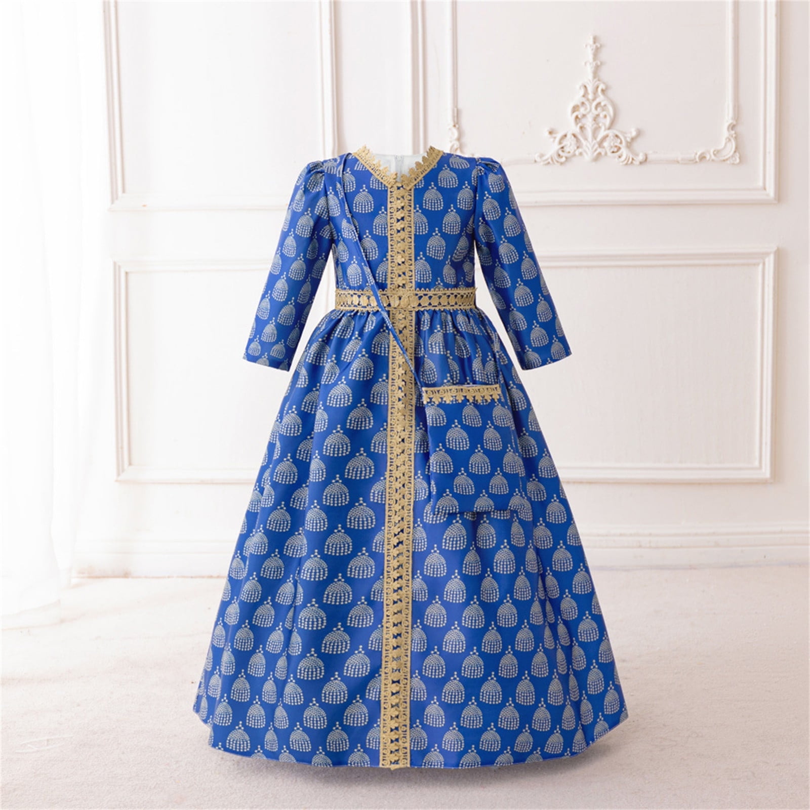 princess embroidered dress Luxury Embroidered Lace Stain Flower Princess Girl Dress Pink J255 main image 1
