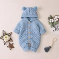 thumbnail image 1 of Cowsor Newborn Baby Winter Warm Romper – Long Sleeve Solid Jumpsuit for Baby (0-12 Months), 1 of 6