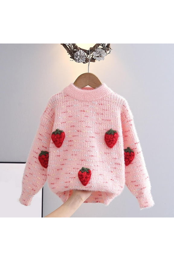 Sweaters for Children Vintage Knitted Sweater Round Neck Long Sleeve Sweaters Pullover Grassland Cow Sweater Pullover