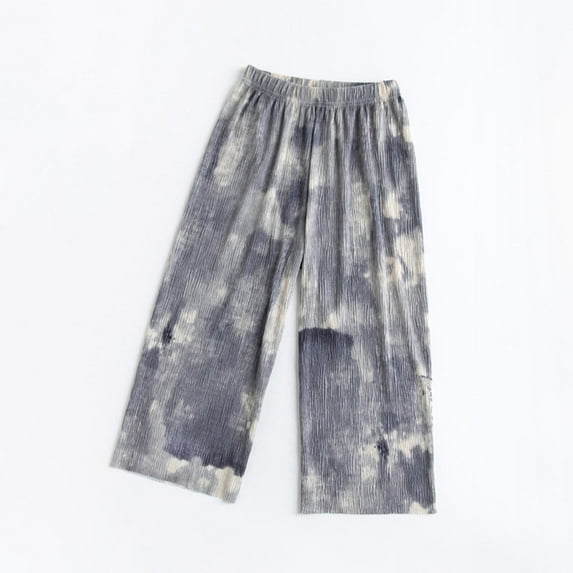 Cowsor Teen Girls Wide Leg Pants High Waisted Tie Dye Print Summer Flowy Palazzo Pants