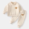 thumbnail image 1 of Cowsor Toddler Baby Boy Clothes Infant Long Sleeve Bear Print Tops + Pants Sweatsuit Outfits, 1 of 3