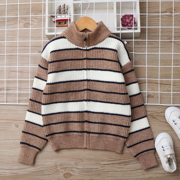 Cowsor Toddler Baby Boys Girls Knit Sweaters Cable Turtleneck High Collar Fall Winter Soft Warm Sweater Pullover Tops