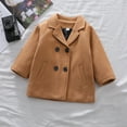 thumbnail image 1 of Cowsor Toddler Baby Boys Girls Wool Coat Winter Warm Double Breasted Trench Coat Kids Jacket Outwear Clothes, 1 of 7