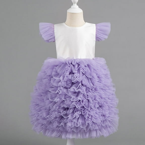 Cowsor Toddler Baby Girl Butterfly Tutu Dress Bowknot Princess Flower Girl Wedding Pageant Birthday Party Dresses