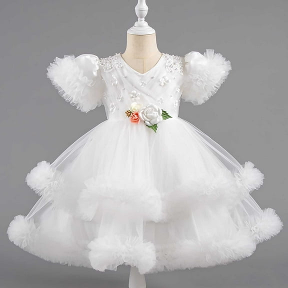 Cowsor Toddler Baby Girl Butterfly Tutu Dress Bowknot Princess Flower Girl Wedding Pageant Birthday Party Dresses