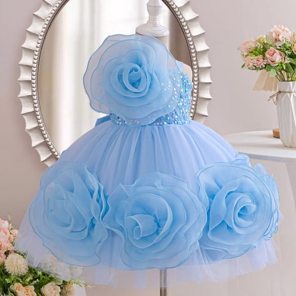Cowsor Toddler Baby Girl Butterfly Tutu Dress Bowknot Princess Flower Girl Wedding Pageant Birthday Party Dresses