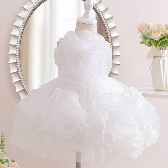 Cowsor Toddler Baby Girl Butterfly Tutu Dress Bowknot Princess Flower Girl Wedding Pageant Birthday Party Dresses