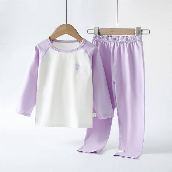 Cowsor Toddler Boys Girls 2 Piece Outfit Long Sleeve Soft Lightweight Fall 2pc Set Kids Loose Comfy Patchwork Cartoon Heart Romper