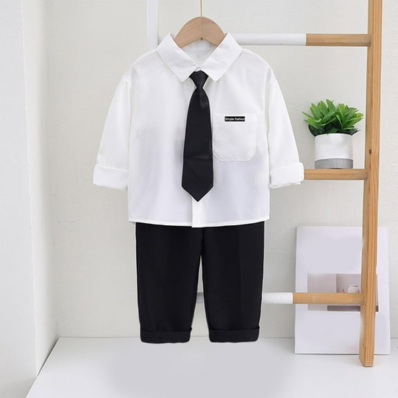 Cowsor Toddler Dress Suit Baby Boys Clothes Sets Bowtie Shirts Suspenders Pants Gentleman Outfits Suits