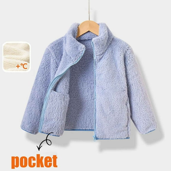Cowsor Toddler Fleece Jacket Kids Lightweight Outerwear Boys Girls Long Sleeve Fall Coat