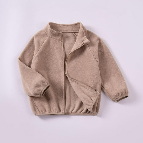Cowsor Toddler Fleece Jacket Kids Lightweight Outerwear Boys Girls Long Sleeve Fall Coat