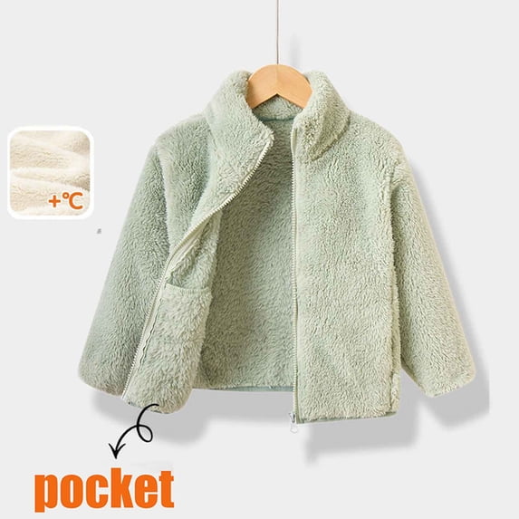 Cowsor Toddler Fleece Jacket Kids Lightweight Outerwear Boys Girls Long Sleeve Fall Coat