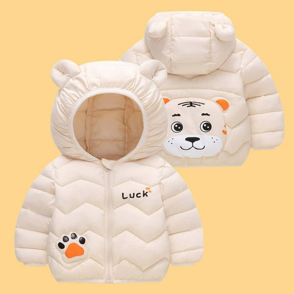 Cowsor Toddler Girl Winter Coat Baby Boys Fleece Warm Cute Bear Ear Hooded Jacket Clothes