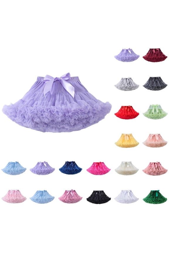 Toddler Girls Adjustable Tutu Skirt 0 to 10 Years Solid Elastic Waist Fluffy Mesh Skirt Comfortable Wear for Stage Performance Dance Party