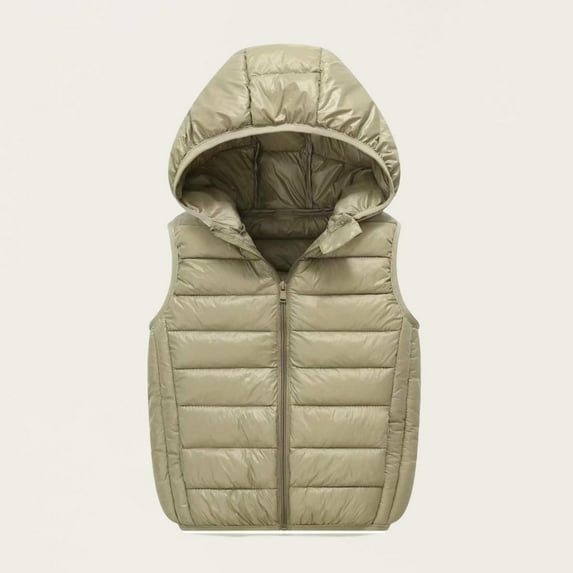 Cowsor Toddler Girls Hooded Puffer Vest Lightweight Zip Up Hoodies Kids Baby Boys Warm Winter Outerwear Down Coats