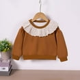 thumbnail image 1 of Cowsor Toddler Grils Long Sleeve Solid Cotton T-Shirt Crewneck Tops, 1 of 7