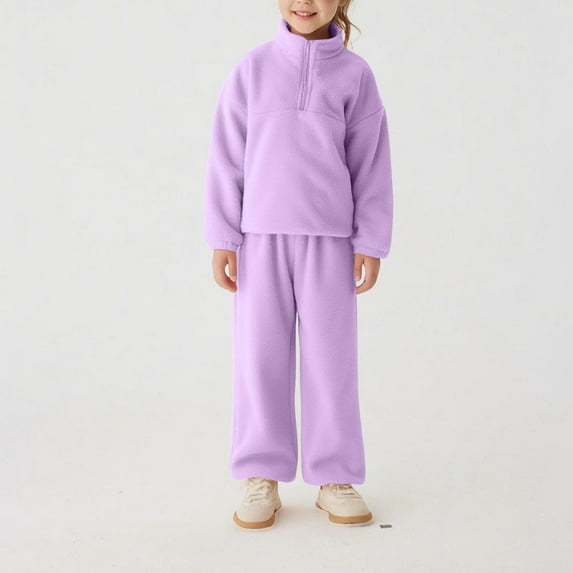 Cowsor Toddler Kids Boy Girl Long Sleeve Sweatshirt Casual Shirt Pullover And Pant Crewneck Sport Set