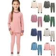 thumbnail image 1 of Cowsor Toddler & Kids Pajamas Set Cotton Seamless Snug fit Long Sleeve Loungewear Sleepwear 2pcs Pjs Set for Boys Girls, 1 of 2