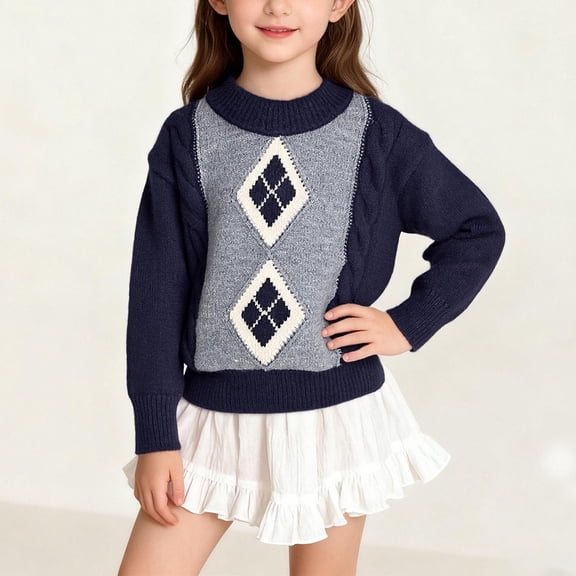 Cowsor Toddler Neck Ribbed Knit Sweater Baby Boys Girls Fall Winter Cozy Soft Warm Pullover Chunky Striped Sweatshirt