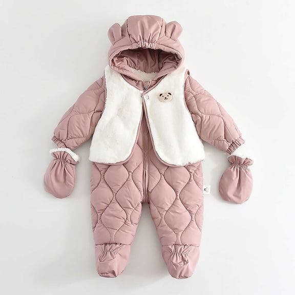 Cowsor Toddler Snowsuit Baby Boy Girl Winter Snow Ski Suit Clothes Hooded Jumpsuit Romper Coat Outwear