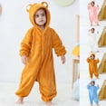 thumbnail image 1 of Cowsor Unisex Baby Bear Hooded Romper Jumpsuit Toddler Infant Plush Outfits, 1 of 7