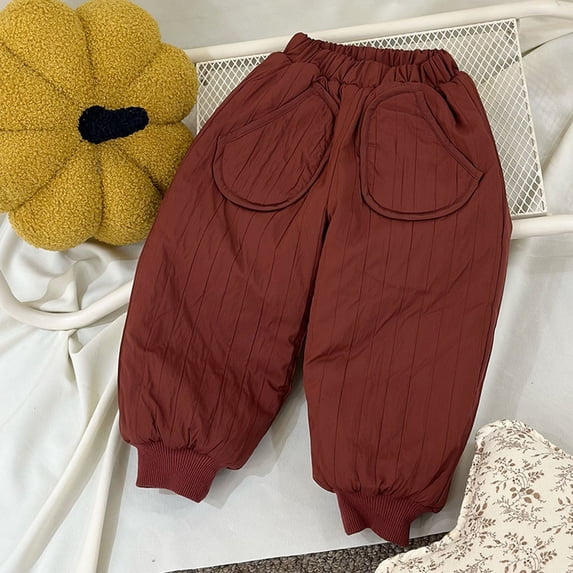 Cowsor Unisex Kids Wool Loop Full-Length Pants, Breathable Comfy Fit, Versatile for School, Playdates & Holiday Parties (2-12Y Sizes)