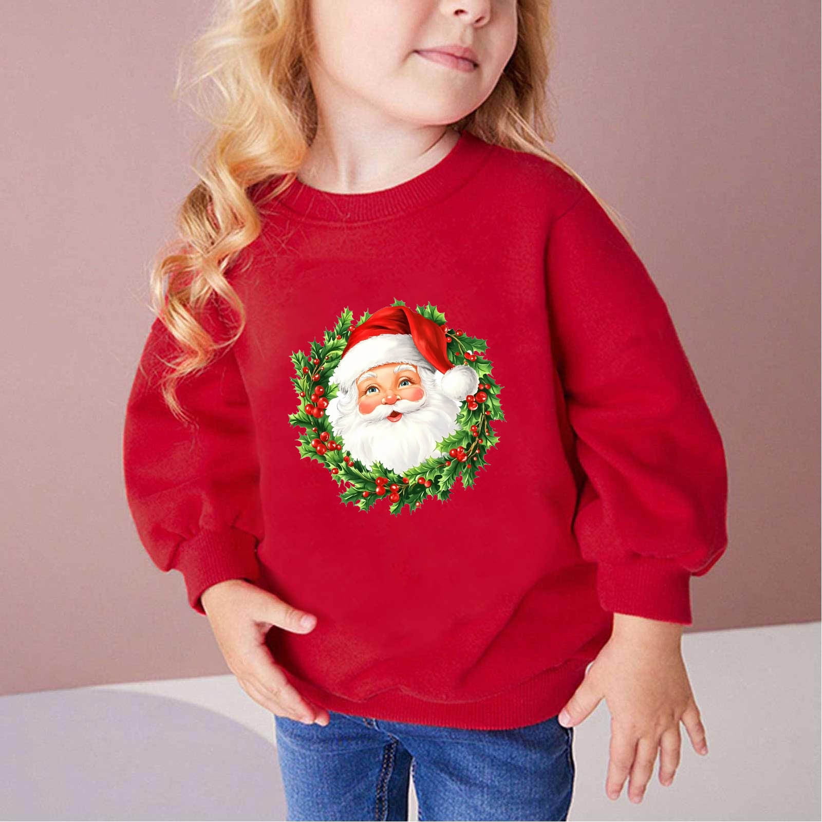 Cowsor Winter Christmas Letter Print Long-Sleeved Sweatshirt - Unisex for Girls and Boys ...