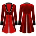 thumbnail image 1 of Cowsor Women Velvet Tailcoat Jacket Long Sleeve Lapel Collar One Button Closure Trim Swallow Tailed Mid Length Outerwear Halloween Themed Performance Stage Costume, 1 of 5
