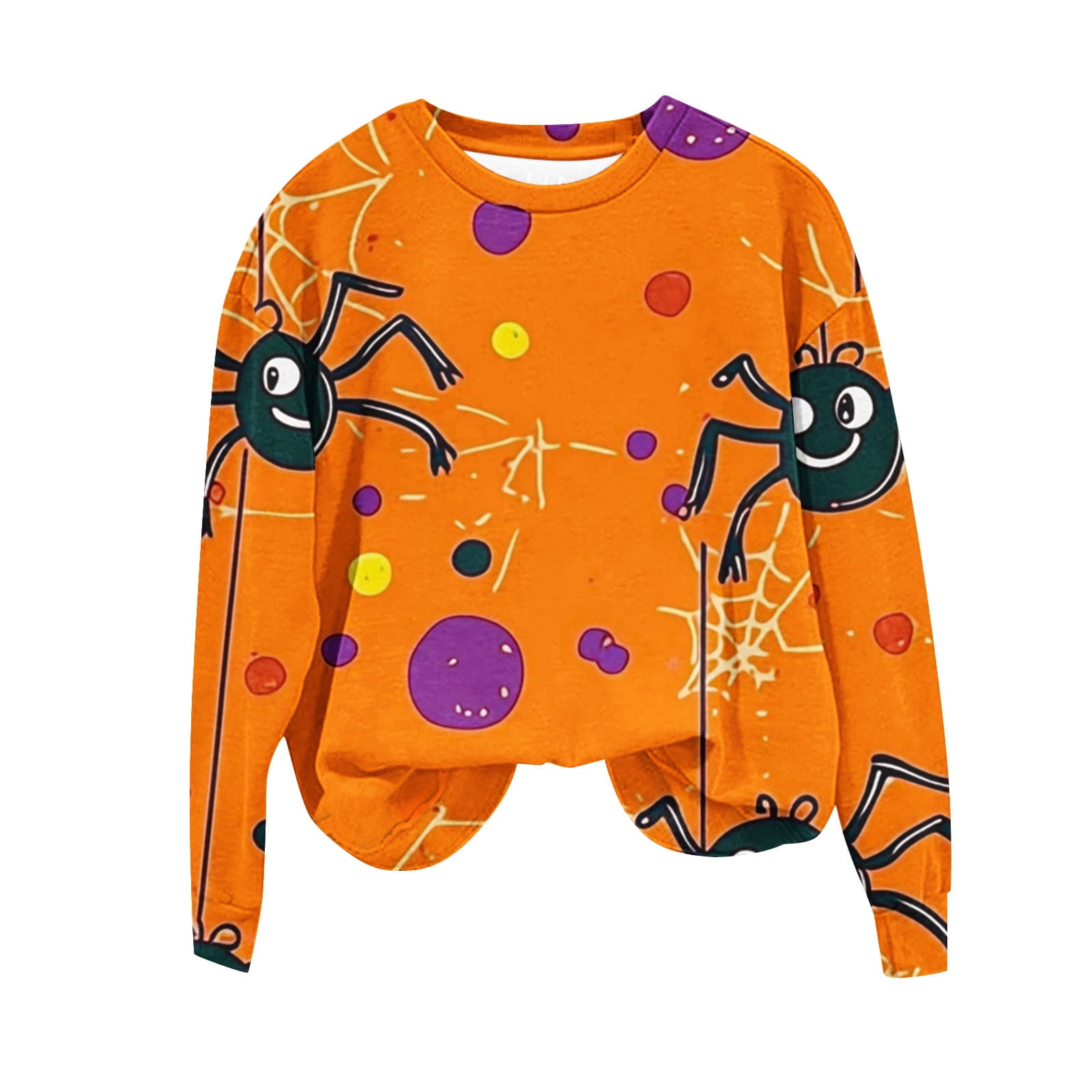 Cowsor Womens Halloween Crew Neck Long Sleeve Drop Shoulder Sweatshirt ...