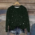thumbnail image 1 of Cowsor Womens Shiny Glitter Print Crewneck Sweatshirt Lightweight Thin Fabric Long Sleeve Athletic Casual Ribbed Cuff Loose Fit Pullover Tops, 1 of 8