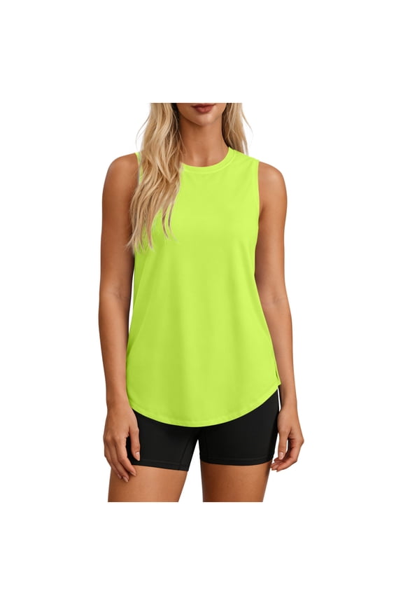 Womens UPF 50+ Solid Sleeveless Sun Protection Tank Top Lightweight Breathable UV Block Outdoor Athletic Layering Vest Custom Fit Casual Sun Shirt