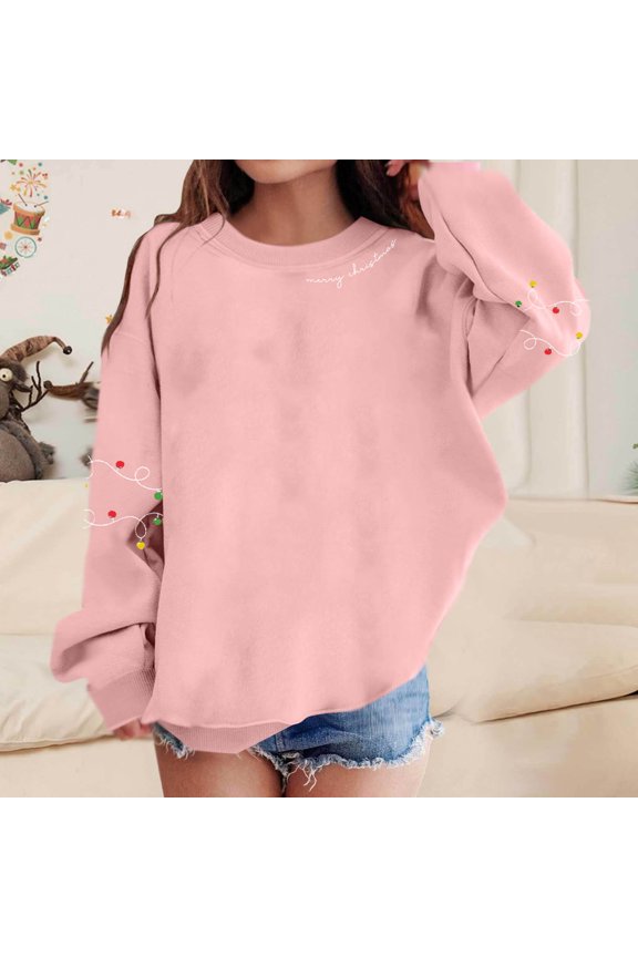 Womens Varsity Oversized Sweatshirt Crewneck Long Sleeve Casual Fashion Pullover Top Fall Outfits