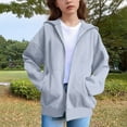 thumbnail image 1 of Cowsor Zip Up Hoodies for Kids Casual Long Sleeve Sweat Jacket with Ear Hoodie Boys Girls Solid Color Sweatshirt Fall Top, 1 of 7