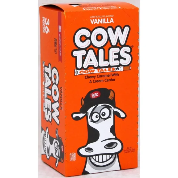 Cowtales Vanilla Chewy Caramel Candy Cow Tales Bulk 36 Ct Bx Over 2 LBS Cowtails