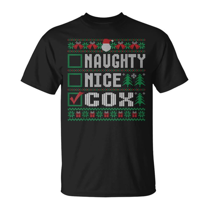 Cox Family Name Xmas Naughty Nice Cox Christmas List TShirt - Walmart.com