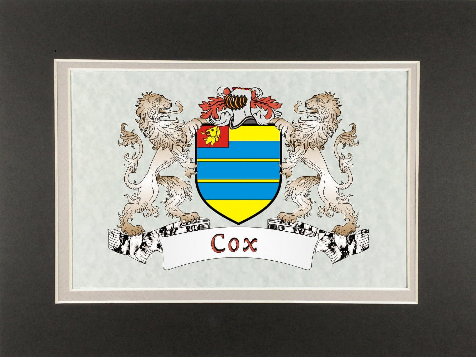 Cox Irish Coat of Arms Print Frameable 9" x 12"