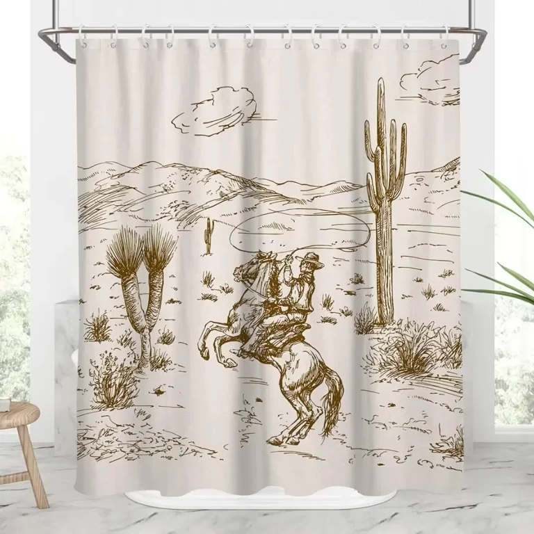 Western Fabric Shower Curtain Aztec Desert Bath Accessories Bathroom Home Decor