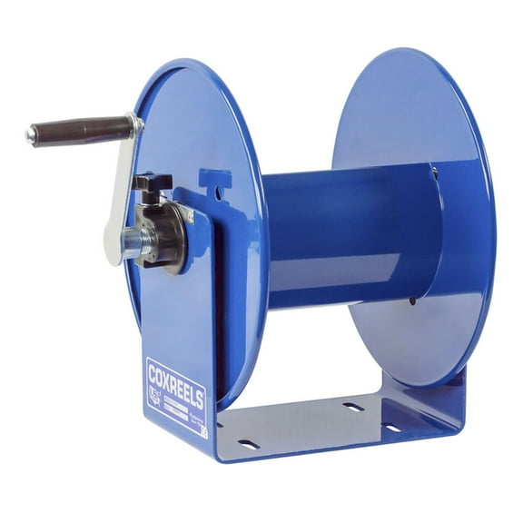 Coxreels 112Y Series Hand Crank Steel Electrical Cord Storage Hose Reel, Blue
