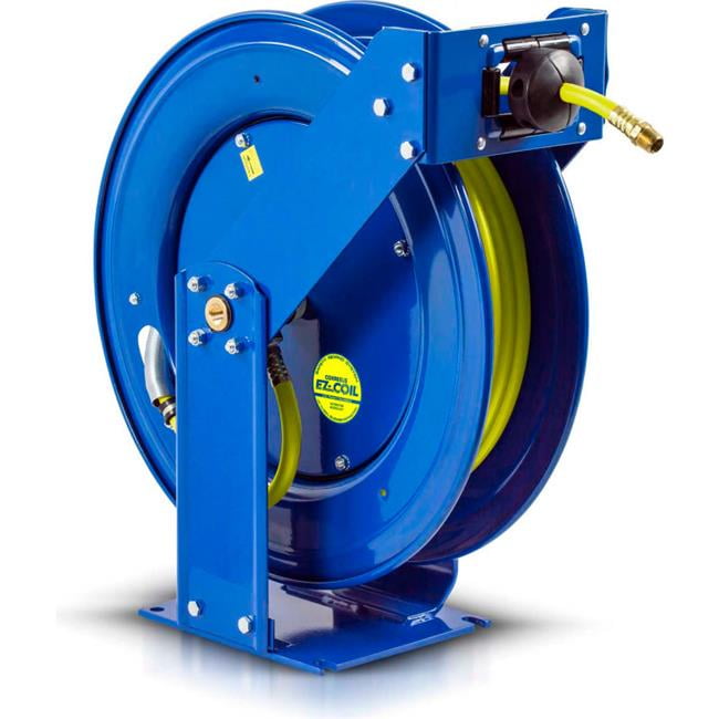 Coxreels 170-P-LP-350-HV 0.38 in. x 50 ft. Performance Spring Rewind Retractable Low Pressure Hi-Vis P Hose Reel, Blue